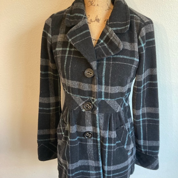Aeropostale plaid pea coat - Picture 2 of 11